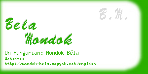 bela mondok business card