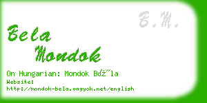 bela mondok business card